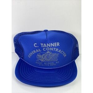 Vintage Tanner General Contractor New York Trucker Hat Snapback Cap Rope Nissin
